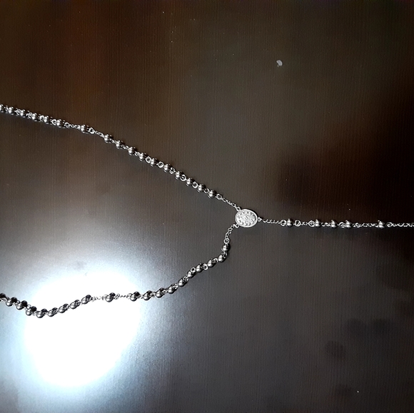 SILVER PLATED RELIGIOUS/FASHION ROSARY - Picture 3 of 4